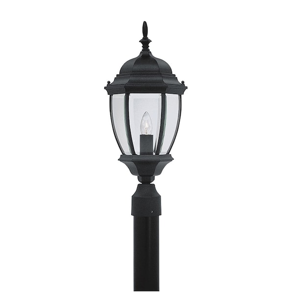 Designers Fountain Tiverton 1-Light Black Cast Aluminum Line Voltage Outdoor Weather Resistant Post Light 2436-BK - main